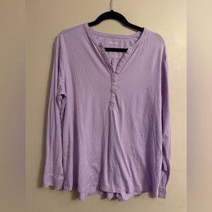 Lands' End Purple Long Sleeve Shirt